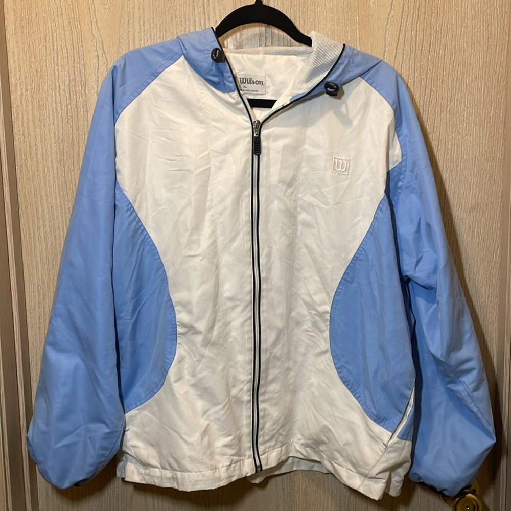 Wilson Carolina Blue and White Light Zip Up Jacket with Hood XL